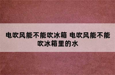 电吹风能不能吹冰箱 电吹风能不能吹冰箱里的水